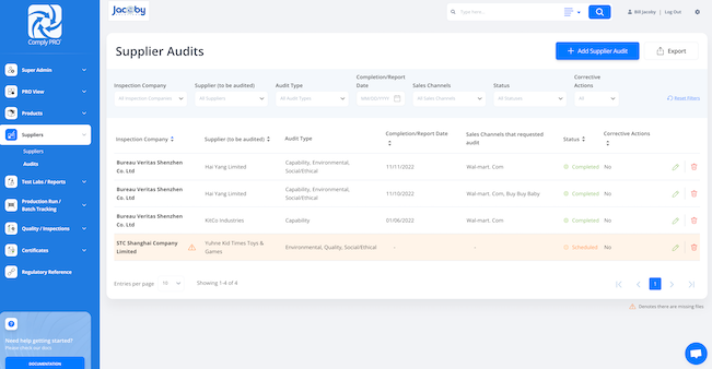 Comply PRO+ Supplier Audits