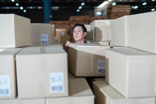 person with the box